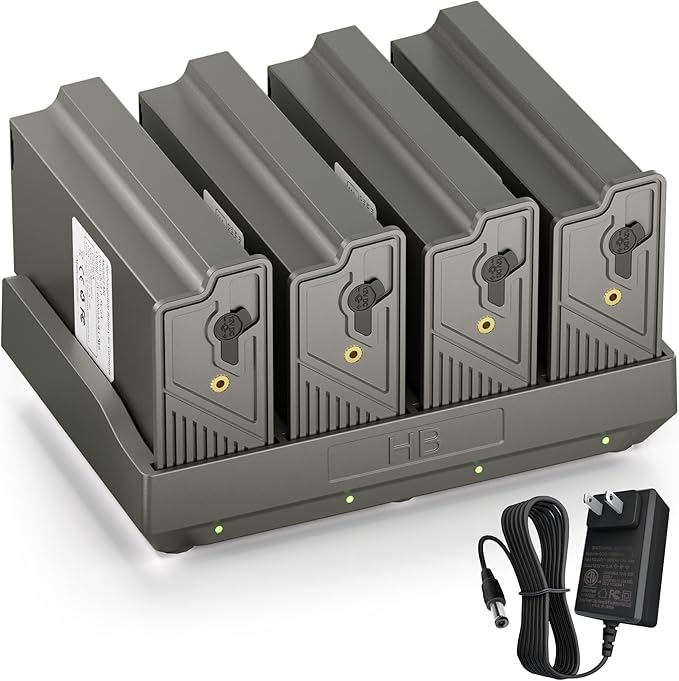 Lesaps 4Pack Rechargeable Reveal Lipo Lithium Battery Pack with Charger for Trail Camera Reveal X Gen 3.0, 2.0, X Pro 3.0, Pro, X Ultra 3.0, SK, XB, X - Upgraded LED Meter & Solar Charging
