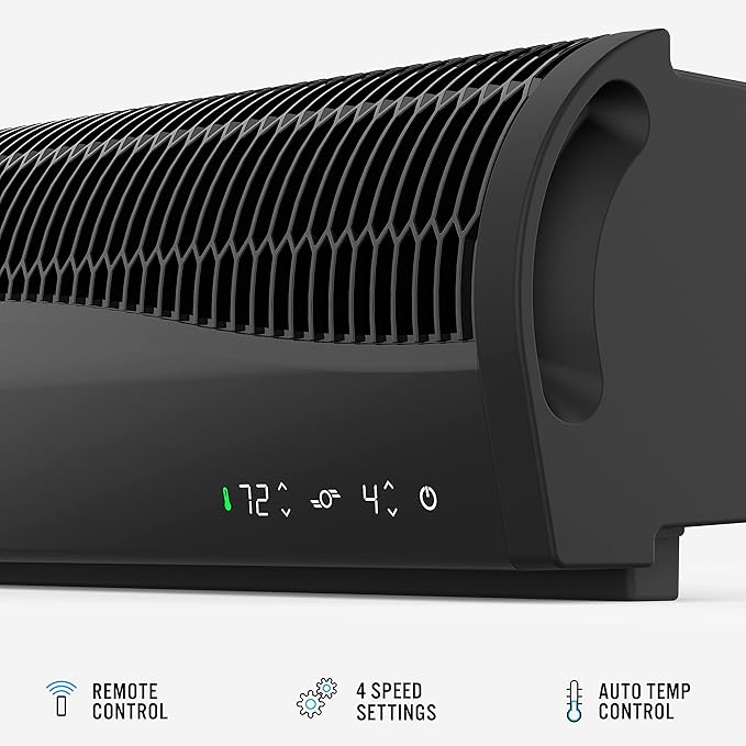 Vornado TRANSOM Window Fan with 4 Speeds, Remote Control, Reversible Exhaust Mode, Weather Resistant Case, Black, Whole Room