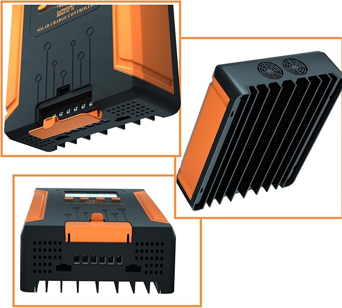 iSunergy 50A 180V MPPT Solar Charge Controller 12V/24V/36V/48V Auto, Heat-Dissipating Metal Housing, Dual Fans, and LCD Display, for LiFePO4, Gel, Lithium, SLD, FLD, and Ternary Battery
