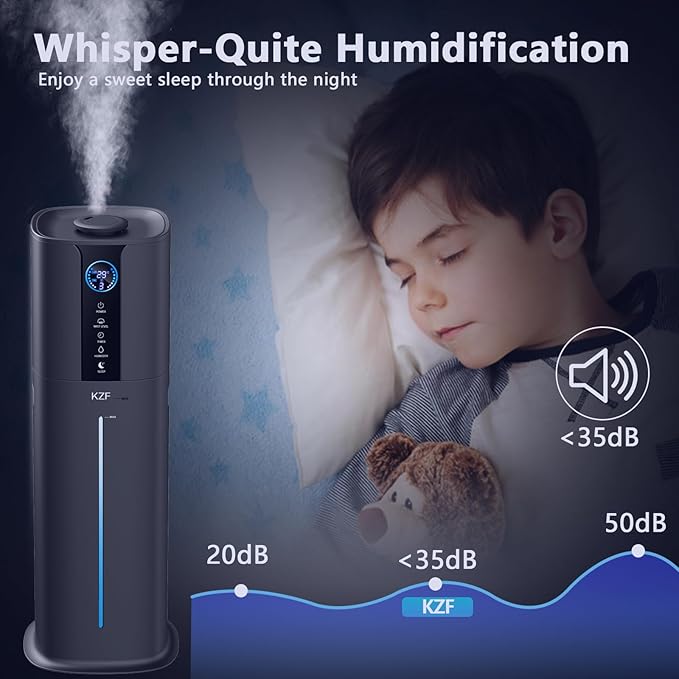 9L Smart Humidifiers for Bedroom Large Room, 2.3Gal Cool Mist Top Fill Diffuser App & Remote Control, 3 Mist Modes, Quiet Humidifier for Home Office Plant (Black)