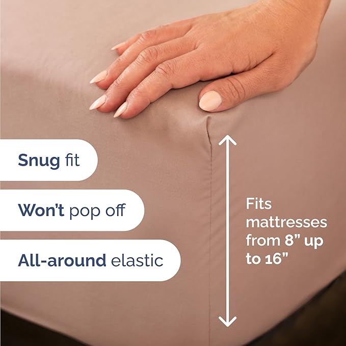 Twin XL 4 Piece Sheet Set - Cooling, Comfy & Breathable - Hotel Luxury Bedding, Includes Fitted Sheet for Women, Men, Kids and Teens - 1 Flat, 1 Fitted Sheet, 2 Pillowcases with Deep Pockets - Mauve