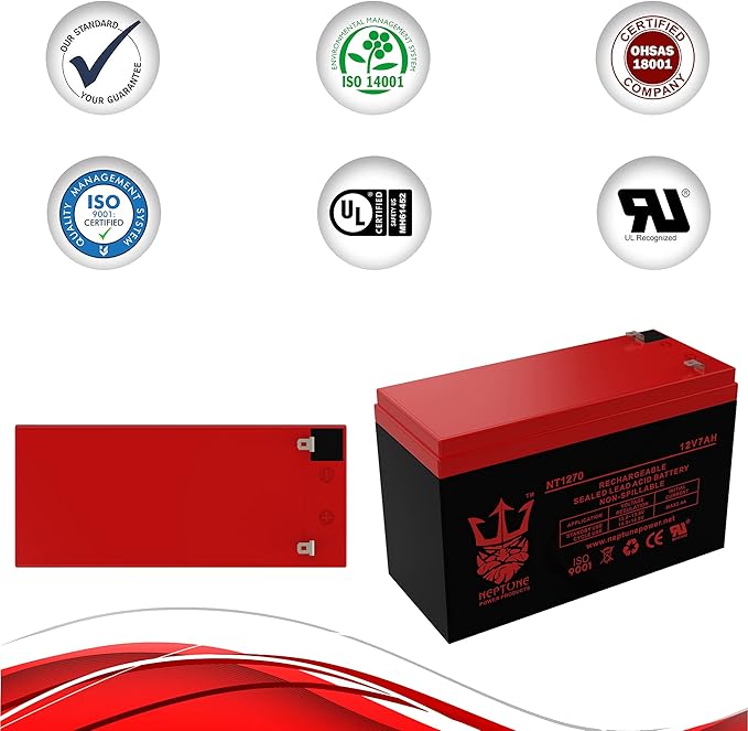 Neptune Power Brand NT1270 F1 12V 7Ah SLA Replacement Battery for APC Back-UP UPS ES 550 VA BE500C BE500U, RBC2, BE500R, BK300C, BK350, BK500, BK500BLK, BK500M, BK500MC, BK500MUS, SC420, SU420NET
