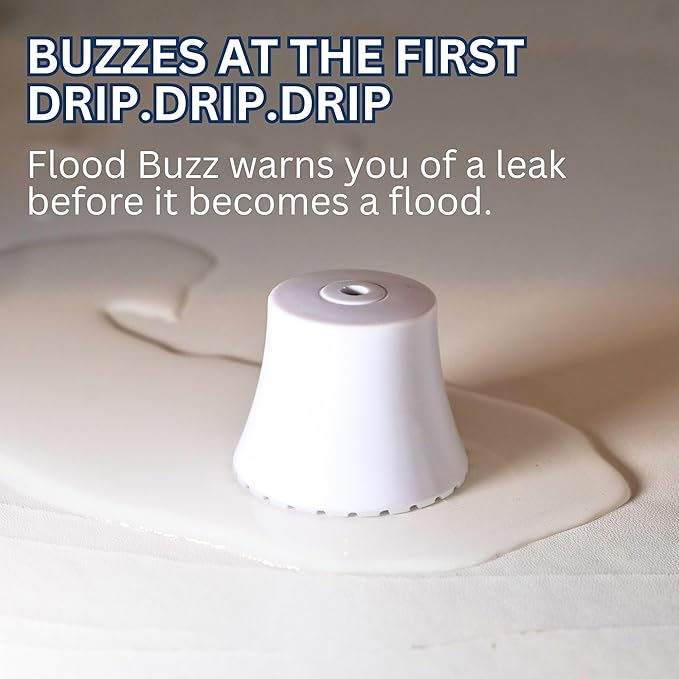 Flood Buzz Small Water Leak Alarm 6-Pack | Ready to Use Right Out of The Box, No Setup Required
