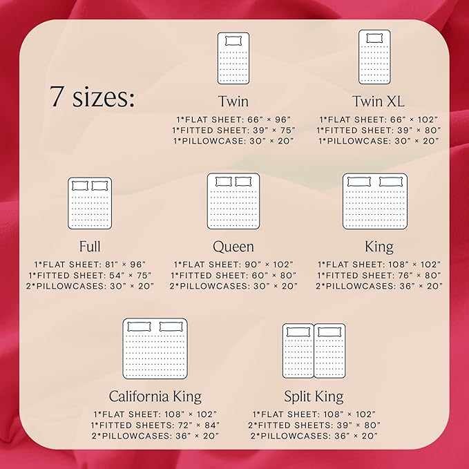 LuxClub 3 PC Twin XL Sheet Set, Deep Pockets Wrinkle Free Cooling Bed Sheets Hotel Bedding for Women, Men, Kids & Teens, Includes 1 Fitted Sheet, 1 Flat Sheet and 1 Pillowcase-Silky Soft Red