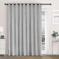 Macochico Extra Wide 100% Blackout Chenille Curtains 100" Wx102 L Thermal Curtains for Sliding Door Room Divider Living Room Bedroom Hotel Apricot Grey Blackout Curtains Grommet with Tieback 1 Panel
