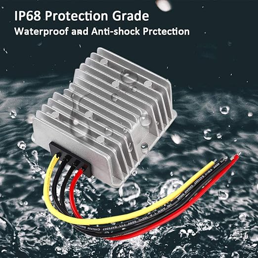DC 12V to 24V 10A 240W Boost Converter, Waterproof Voltage Regulator Power Supply Module with Fuse, for Golf Cart, Club Car, LED Strip Light, Automotive, Solar System