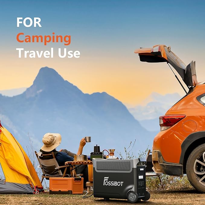 FOSSiBOT 3600W Portable Power Station, 3840Wh Solar Generator with LiFePO4 Battery for Home, Camping, RV, Emergencies (F3600+420w solar panel)