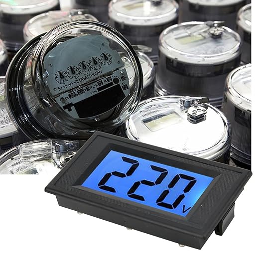 YB5135D Digital AC Voltmeter LCD Blue Backlight 2 Wires Voltage Tester Panel AC Voltage Meter Car Motorcycle Battery Monitor Voltage Measuring Range AC80-500V