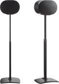 Sanus Height Adjustable Speaker Stands for Sonos Era 300™ - 17" Height Adjustment Sonos Stand Includes Carpet Spikes & Rubber Pads - Easy DIY Install Comes w/All Hardware - Black Pair