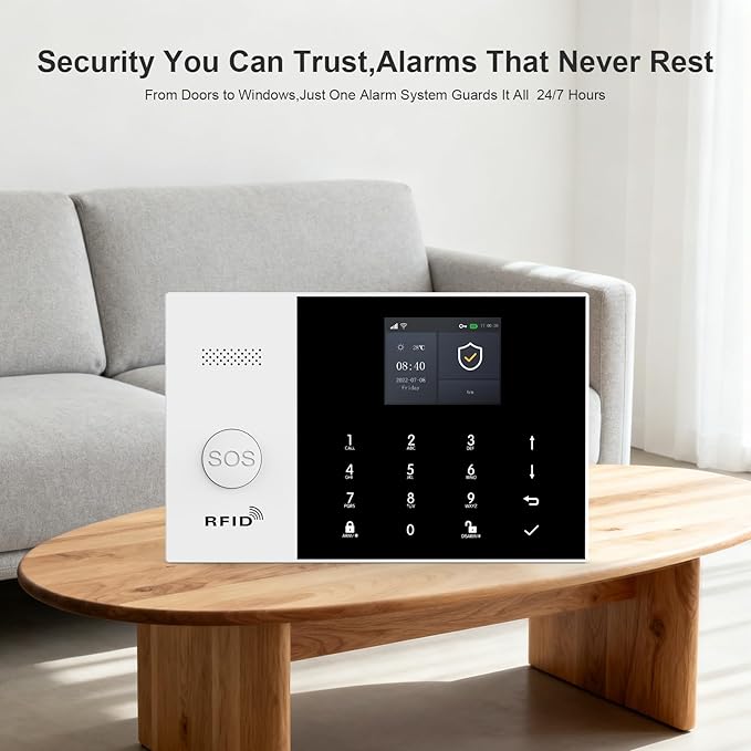 PGST Home Alarm System with T21W HD 5MP Security Camera,Wireless Home Security System with Door Alarm Sensor,Motion Detector,SOS Button,APP Instant Alerts for Villa,Apartment,Kids Safety,Pets
