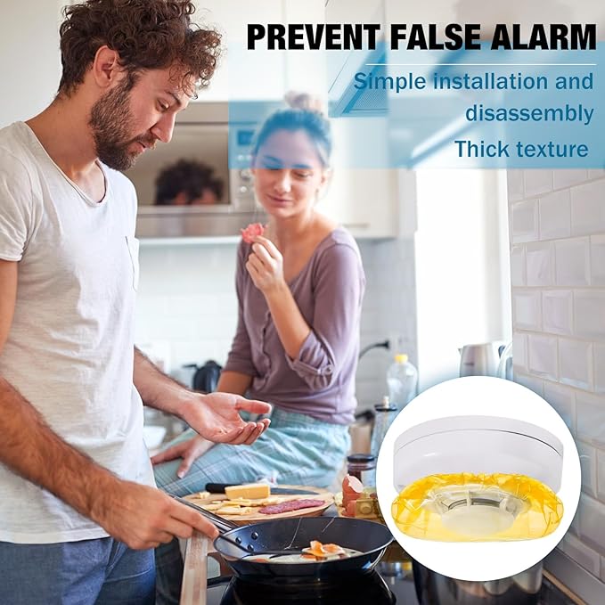 Gueevin 36 Pcs Smoke Detector Cover Smoke Alarm Dust Paint Cover for Home Fire Alarm (Yellow)