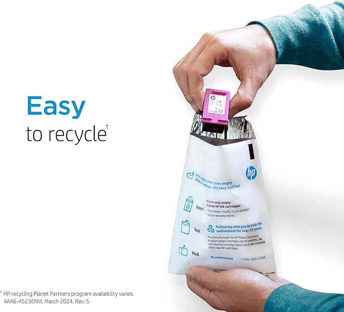 HP 64 Tri-Color Ink Cartridge | Works with Envy Inspire 7950e; Envy Photo 6200, 7100, 7800; Tango Series | Eligible for Instant Ink | N9J89AN