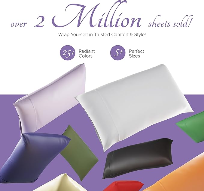 Carressa Linen 100% Egyptian Cotton King Size Pillow Cases Set of 2 - Luxury 600 Thread Count King Pillowcases (White), Silky Soft, Cooling, Breathable Sateen Weave Hotel Quality Bed Pillow Cover