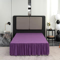Bed Skirt Queen Size Ruffled Bed Skirt with Split Corners, 12 Inch Drop Dust Ruffle Bed Skirts with Platform, Grape