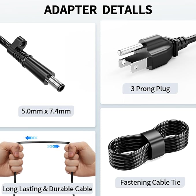 180W AC Adapter Fit for Dell Precision 7510 7520 7530 7540 7550 7560 Laptop Charger 180 Watt Dell Power Supply Cord FA180PM111 HA180PM180 DA180PM111 Dock WD19 WD22TB4