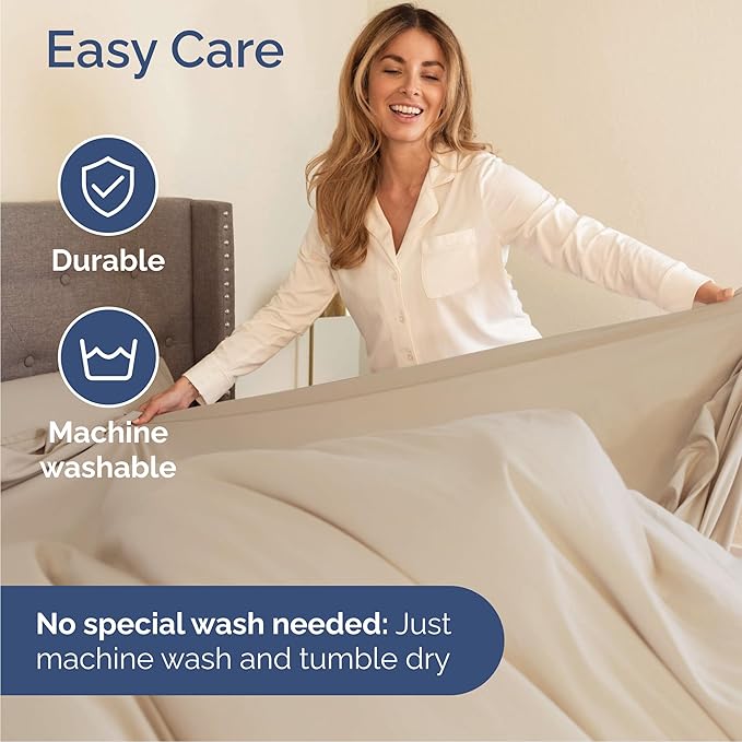 Queen 6 Piece Sheet Set - Cooling, Comfy & Breathable - Hotel Luxury Bedding, Includes Fitted Sheet for Women, Men, Kids and Teens - 1 Flat, 1 Fitted Sheet, 4 Pillowcases with Deep Pockets - Wheat