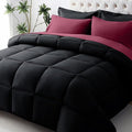 JOLLYVOGUE California King Comforter Set, Ultra-Soft Bed in a Bag Cal King Size 7 Pieces, Oeko-TEX Certified Bedding Set with Down Alternative Comforter, Sheets, Pillowcases & Shams, Burgundy & Black
