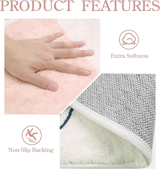 Lahome Pink 10x14 Area Rugs, Washable Ultra-Thin Large Rug for Living Room, Non Slip Throw Rug for Dining Room, Soft Botanical Print Indoor Rug for Bedroom Office Guest Room (Pink, 10'x14')
