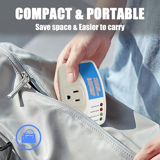 BSEED Surge Protector Home Appliance,Single Outlet Power Voltage Protector,Voltage Brownout Outlet Surge Refrigerator 1440 Watts,Voltage Brownout Plug Outlet, 1875W, 125V, 15A(1 Pack)