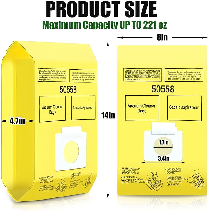 DTESL 30 Pack Vacuum Cleaner Bags Fit for Kenmore Canister Type C/Q 5055 50555 50557 50558 and Pana·sonic Type C-5 C-18, 200 Series, 400 Series, 600 Series, 700 Series, 800 Series (30 Pack)