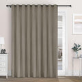 Macochico Extra Wide 100% Blackout Chenille Curtains 100" Wx102 L Thermal Curtains for Sliding Door Room Divider Living Room Bedroom Hotel Light Taupe Blackout Curtains Grommet with Tieback 1 Panel