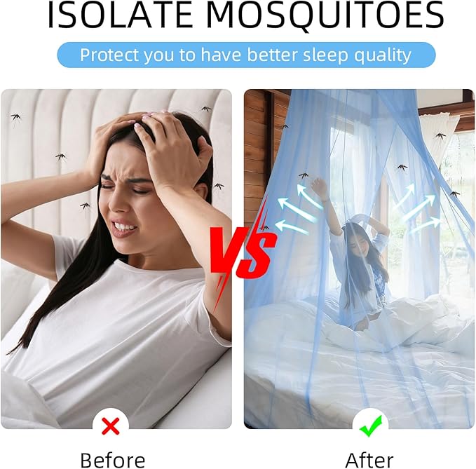 4 Corners Mosquito Net for Mosquiteros para Camas Bed Canopies Netting Bed Drapes Rectangular Mosquito Mesh for Camping Home Outdoor Travel(Blue,L75 X W35.5 X H59 Inch,1 Opening)
