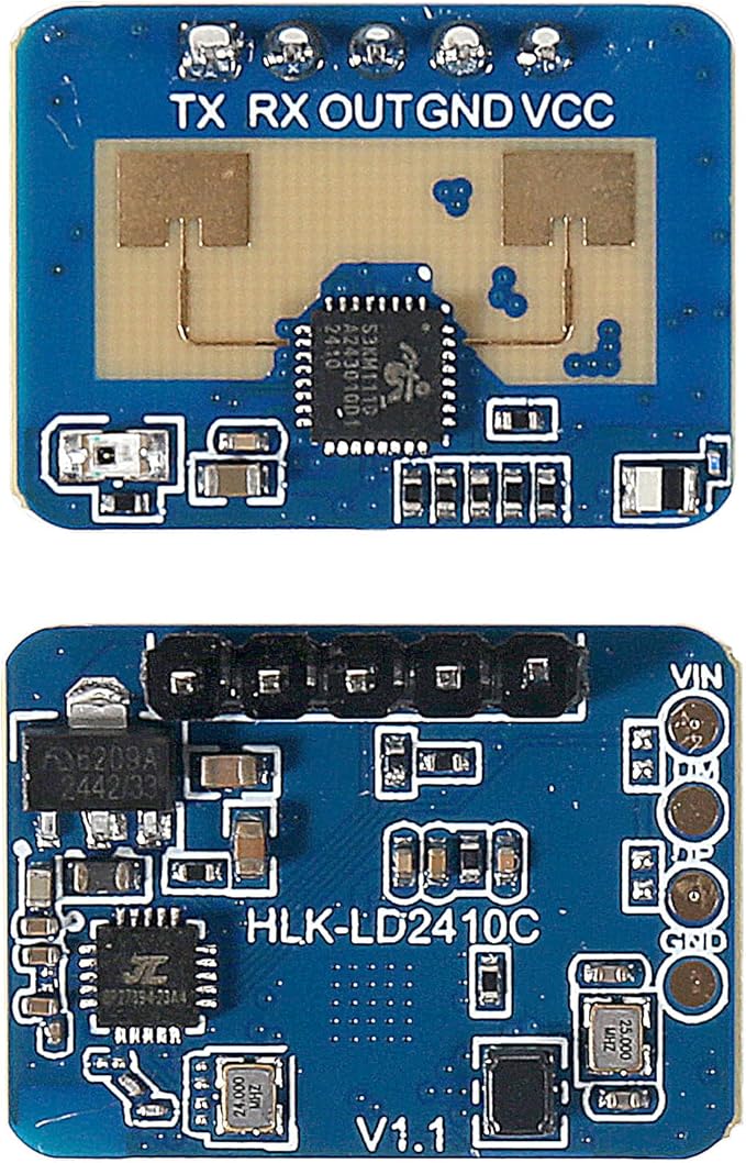 XIITIA 4pcs LD2410C Human Presence Radar Sensor Module HLK-LD2410 LD2410 Millimeter Wave Non-Contact 24GHz ISM Band Serial Port IO Level Output
