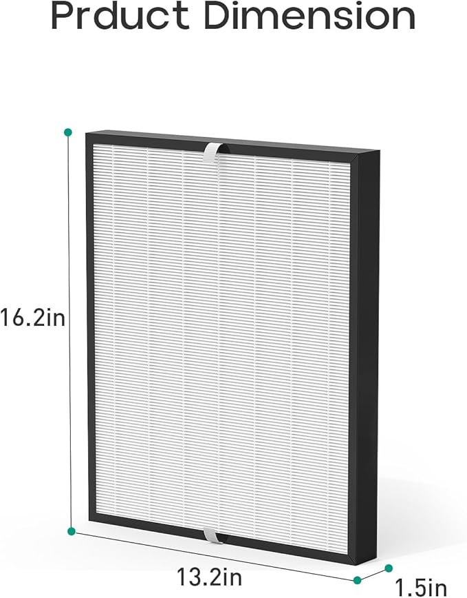 Elnuliros Premium Replacement Filter Compatible with AirDoctor AD3000 Air Cleaner Purifier, Not for AD3500 Version, Include 2 High-Performance Filters, Part # ADF3001, ADF3002
