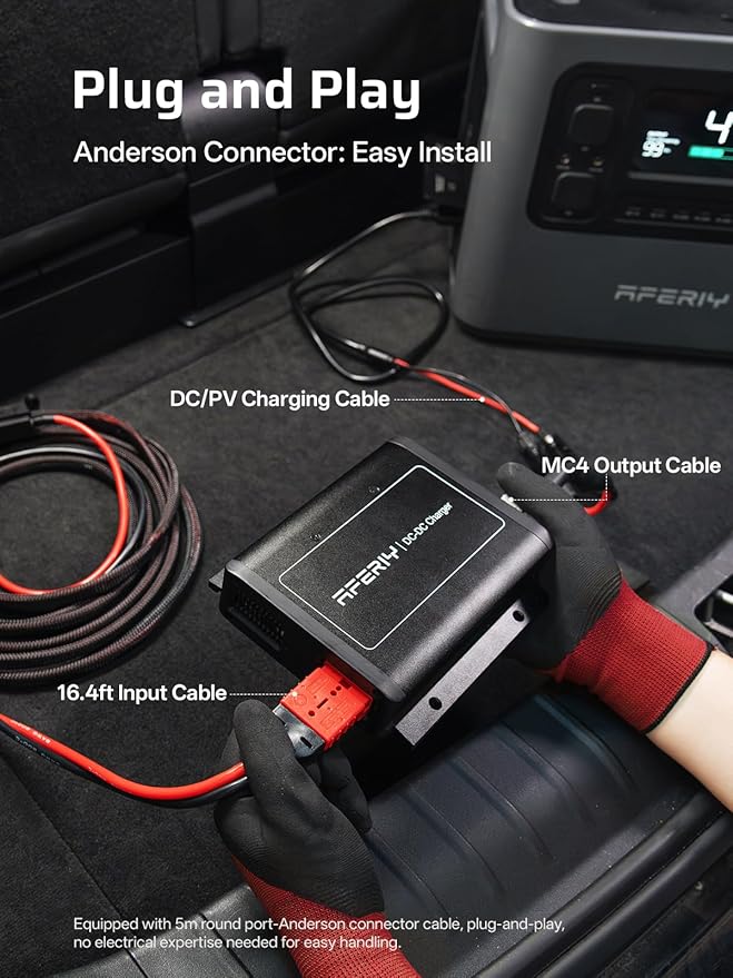 AFERIY 2800W Portable Power Station+DC600 580W Alternator Charger1,2048Wh LiFePO4 Battery,Dual Solar Input,6x Fast Charging On the Go,Power Outages,Camping,and RVs(Items Shipped Separately)