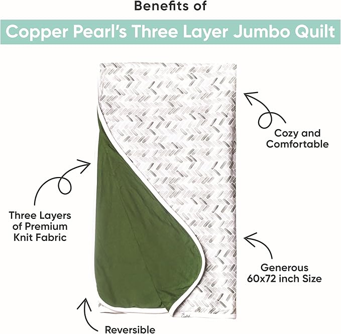 Copper Pearl Jumbo Premium Knit 3 Layer Stretchy Throw Blanket Farmstead, Twin