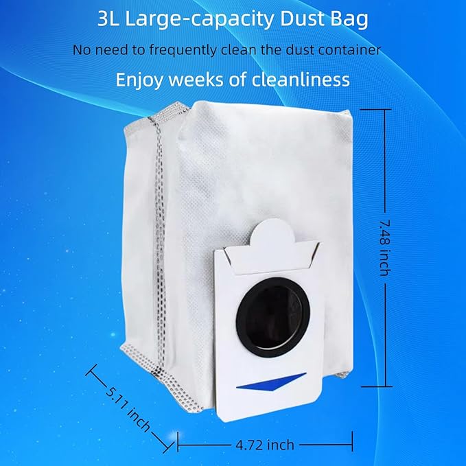 10-pack 3L dust bags, compatible only with Ecovacs DEEBOT X2 COMBO / T30S COMBO / T30S COMBO COMPLETE robot vacuum cleaners (not suitable for other T30 / T30s models)