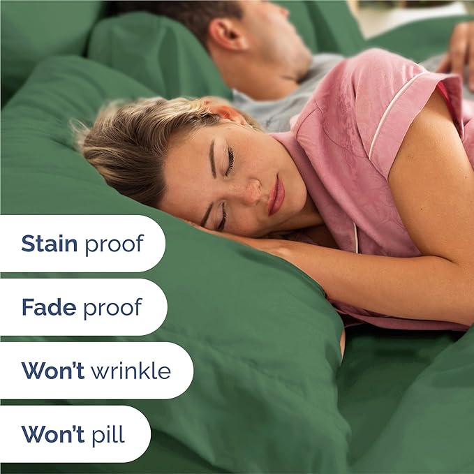 Split King 7 Piece Sheet Set - Cooling & Breathable - Hotel Luxury Bedding, Includes Fitted Sheets for Women, Men, Kids and Teens - 1 Flat, 2 Fitted Sheets, 4 Pillowcases with Deep Pockets - Emerald
