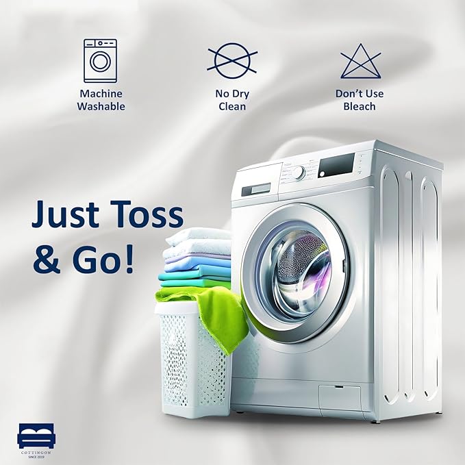 Cottingon Bed Skirt Queen 12" Drop with Split Corners, 100% Microfiber Soft and Stylish, Dust Ruffle with Platform, Light Blue