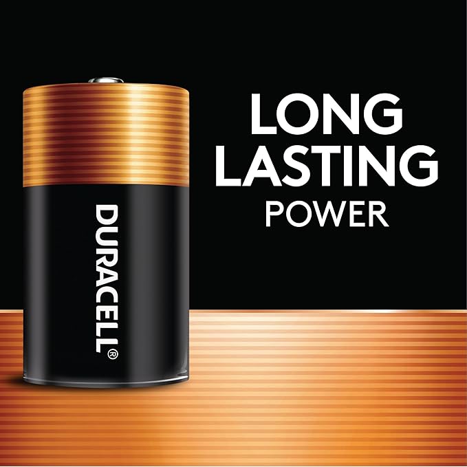 Duracell Coppertop C Batteries, 8 Count Pack, C Battery with Long-lasting Power, All-Purpose Alkaline C Battery for Household and Office Devices