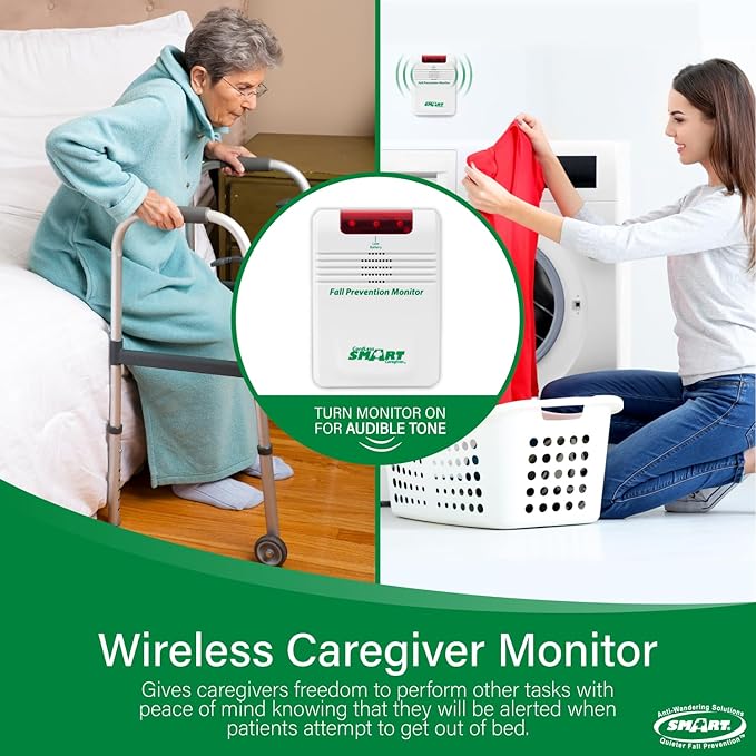 Smart Caregiver Cordless Bed and Chair Exit System - No Alarm in Resident's Room! Smart Caregiver 433BC1AC-SYS