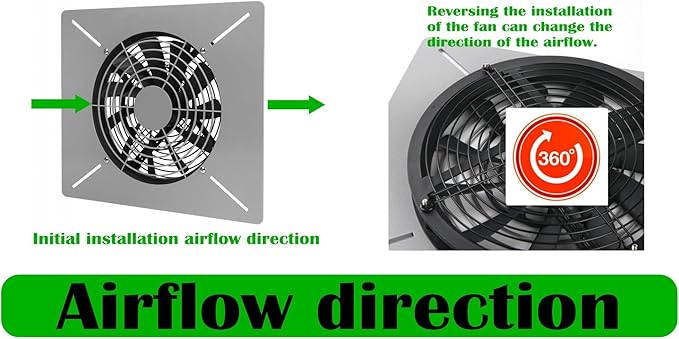 MEOZRI Basement Attic Crawlspace Ventilation Fan window Exhaust Fan Ultra-Thin Design Reversible Airflow (Medium-420CFM-13.8 * 11.8Inch)