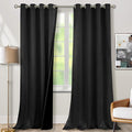 BGment 100% Blackout Curtains 108 Inch Long 2 Panles Set, Thermal Insulated Total Light Locking Soundproof Grommet Curtains & Drapes for Living Room with Black Liner, 52 Inch Wide Each, Black