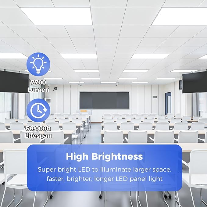 AIKVSXER 30 Pack 2x4 LED Flat Panel Light - Selectable 5 CCT 3000K-6500K & 5 Wattage 30-70W 7700Lm 0-10V Dimmable 2x4 led Drop Ceiling Lights 120-277V for Commercial and Home