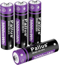 Pallus Lithium Rechargeable AA Batteries - 4 Pack 1.5v AA Rechargeable Lithium Batteries for Blink Camera, Fast Charging, Long-Lasting Power, Recharge Up to 1600 Times, Ideal for High-Drain Devices