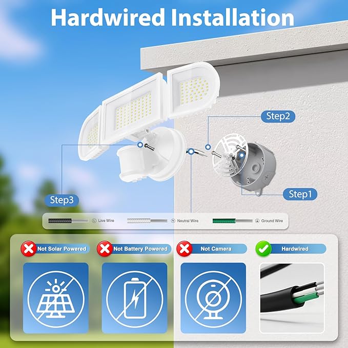 SZPOWER 150W Motion Sensor Lights Outdoor for Outside, 15000LM LED Flood Lights Outdoor Wired Dusk to Dawn, Exterior Security Floodlight Fixture Waterproof IP65, Outdoor Lighting for House, Garage