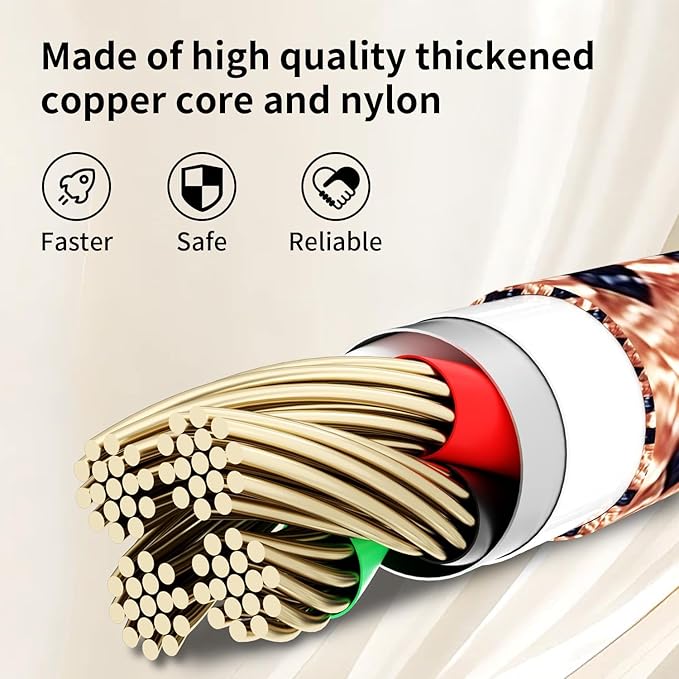 Multi Charging Cable,(3Pack 4FT), Multi Charging Cord 3 in 1 Charging Cable Nylon Braided Universal Charger Phone Charger Cord with Type-C,Micro USB,IP Port for iPhone16/15 Series/Phone&Pad