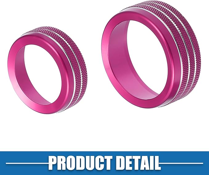 A ABSOPRO Car Air Conditioner Knobs Decals AC Radio Switch Knob Cover for Dodge Durango 2014-2020 for Jeep Cherokee Grand Cherokee 2014-2021 Pink (Set of 3)