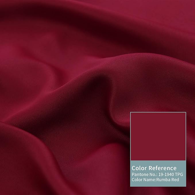 BGment Thermal Insulated 100% Blackout Curtains for Bedroom with Black Liner, Double Layer Full Room Darkening Noise Reducing Grommet Curtain (42 x 84 Inch, Burgundy Red, 2 Panels)