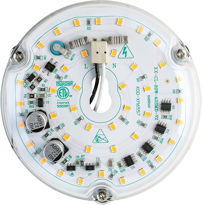 HAOLEDI 4'' 20W LED Ceiling Fan Light Retrofit Kit, Ceiling Light Replacement, LED Flush Mount Ceiling Light, Warm White 3000K 2400LM, 120V, ETL Listed CRI90 (Warm White 3000K)