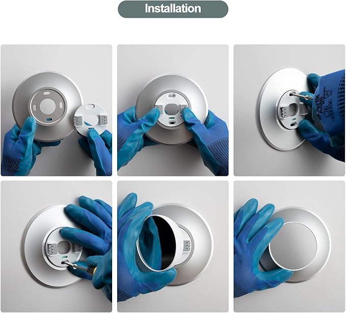 POPMAS Metal Wall Plate Cover Compatible with 2020 New Google Nest Thermostat Kit Thermostat Accessory (Fog)