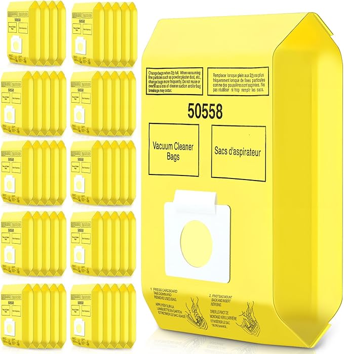 DTESL 50 Pack Vacuum Cleaner Bags Fit for Kenmore Canister Type C/Q 5055 50555 50557 50558 and Pana·sonic Type C-5 C-18, 200 Series, 400 Series, 600 Series, 700 Series, 800 Series (50 Pack)