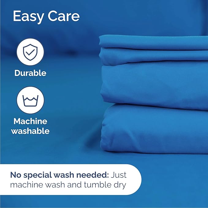 Queen 6 Piece Sheet Set - Cooling, Comfy & Breathable - Hotel Luxury Bedding, Includes Fitted Sheet for Women, Men, Kids & Teens - 1 Flat, 1 Fitted Sheet, 4 Pillowcases with Deep Pockets - Royal Blue