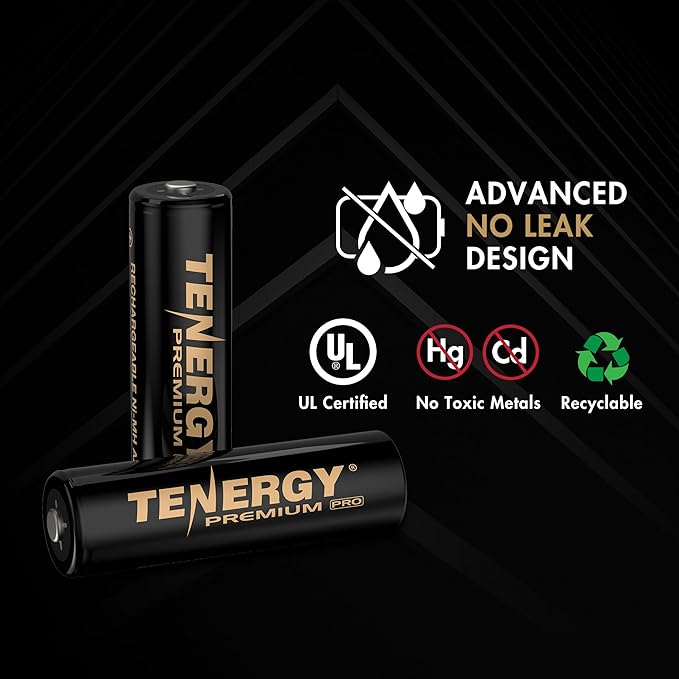 Tenergy TN477U 8-Bay Fast Charger for NiMH/NiCD AA AAA Rechargeable Batteries with 8pcs AA and 8pcs AAA Premium Pro Rechargeable Batteries