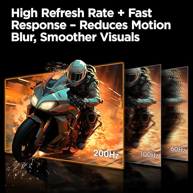 KOORUI 24.5 Inch Gaming Monitor 200Hz, 1ms, FHD(1920 * 1080p) IPS Display, HDR400, 90% DCI-P3 Color Gamut with Adaptive Sync, HDMI & DP Port, Black, G2511P