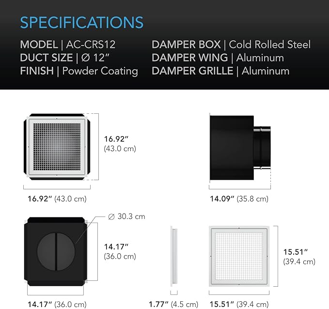 AC Infinity CLOUDWAY Whole House EC Fan S12, 1600 CFM with Remote 10-Speed Wireless Fan Controller, 12” Ceiling Mount House Attic Vent, Exhaust Home Ventilation System